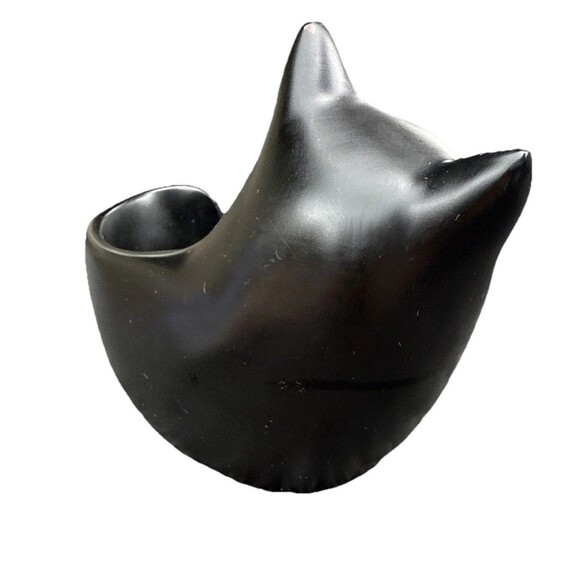 Allen Designs Black Cat Yarn Holder Pull Yarn Through Tail Container Storage - Picture 6 of 10